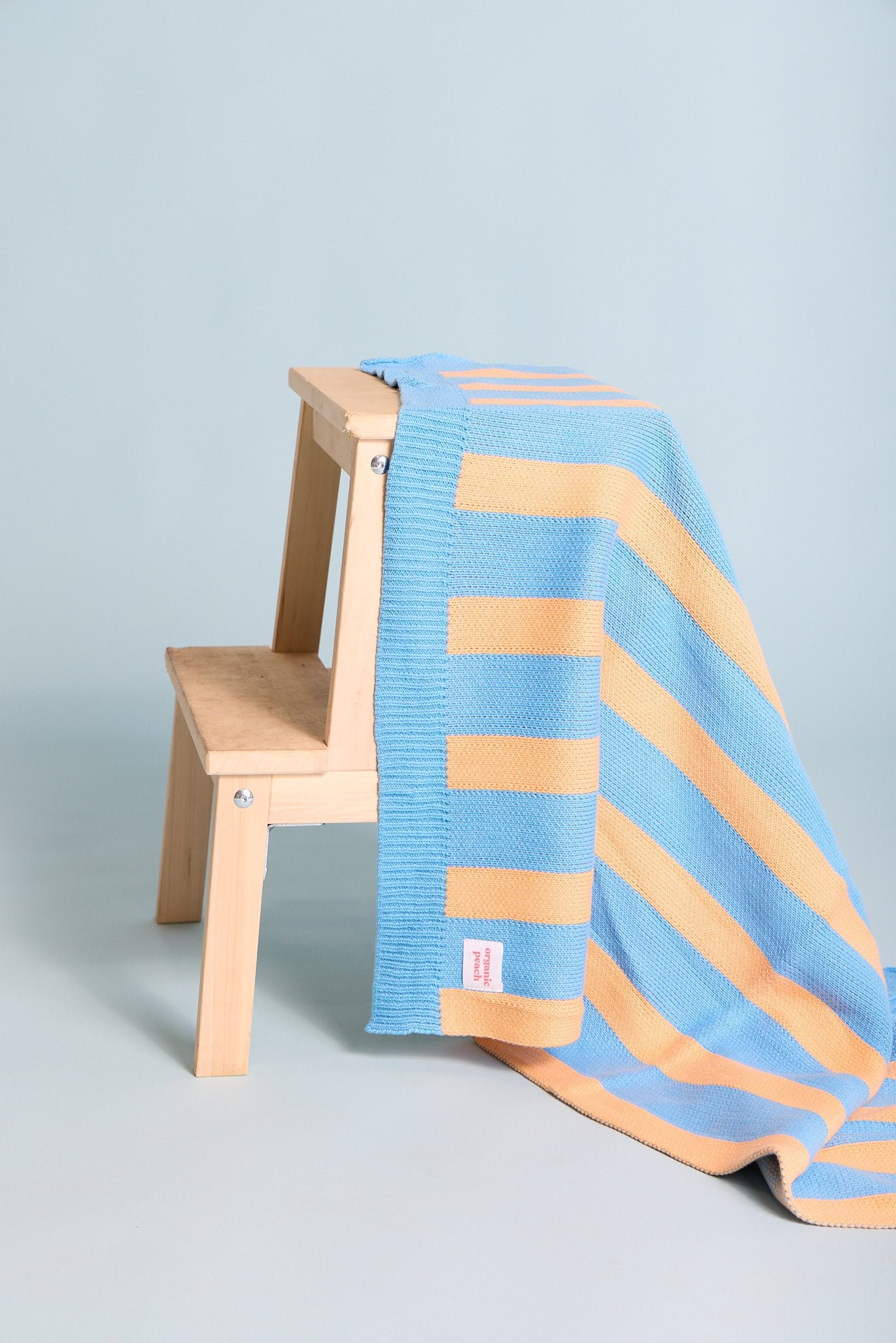 100% Organic Cotton Blanket - Bluebell & Apricot image 2