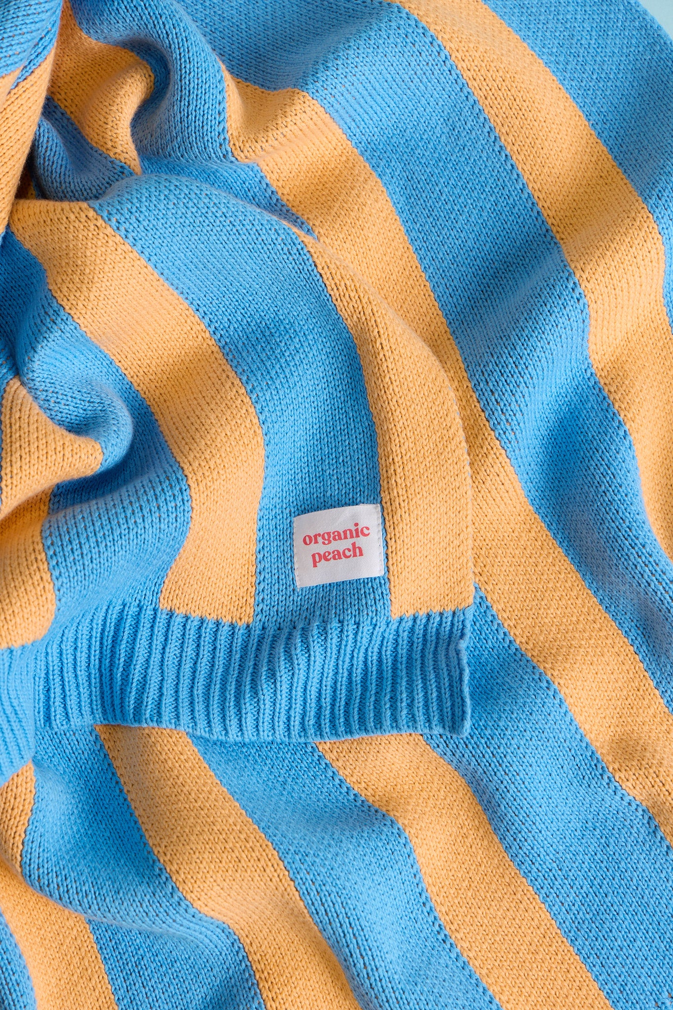 100% Organic Cotton Blanket - Bluebell &amp; Apricot image 0